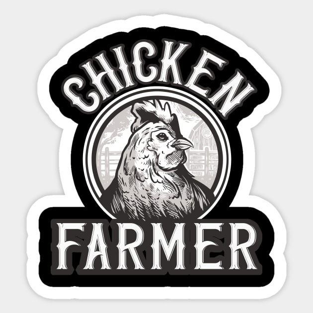 Chicken Farmer vintage Logo Sticker by Foxxy Merch